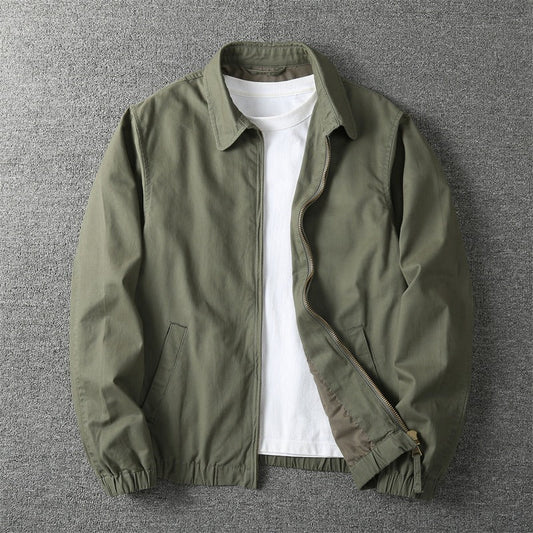 Men's Harrington Jacket in Olive Green - front view