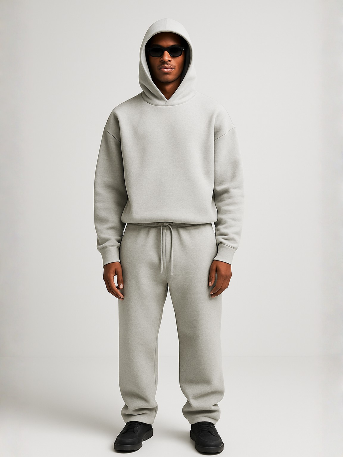 Men's Hoodie and Jogger Set in Light Grey - front view