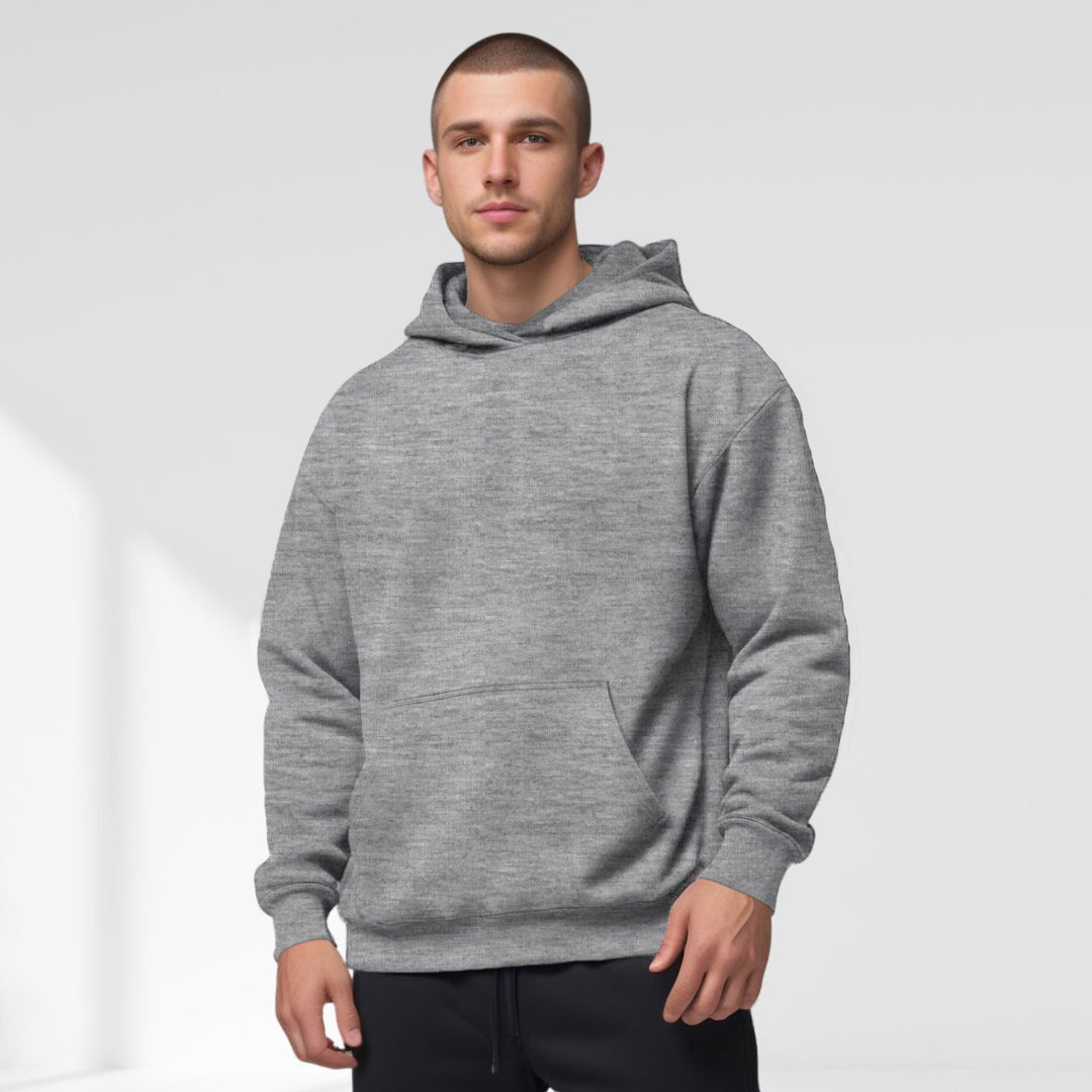 Men's Oversized Pullover Hoodie in Grey - front view
