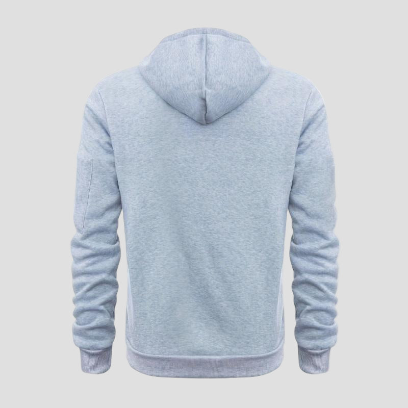 Men's Half-Zip Hoodie with Kangaroo and Sleeve Pockets - main view