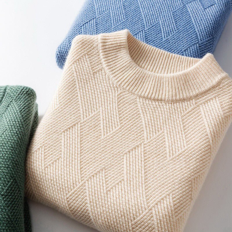 Men's Textured Knit Crew Neck Sweater - main view
