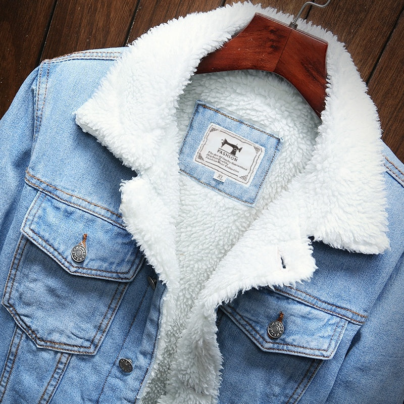 Men's Sherpa-Lined Denim Jacket - main view