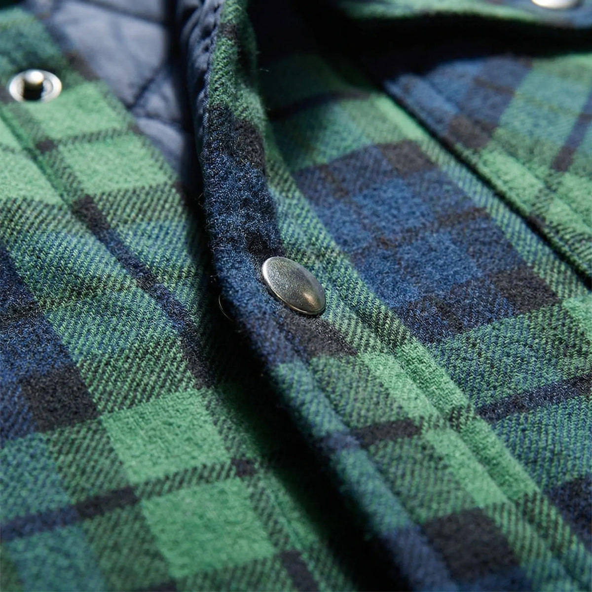 Men's Quilted Plaid Flannel Shirt Jacket in Red - alternate angle showing fit and fabric detail