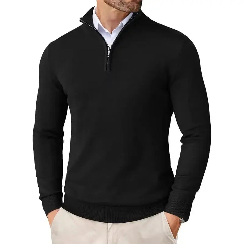 Men's Fine Knit Half-Zip Sweater - main view