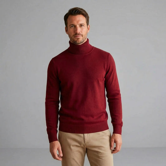 Men's Fine Knit Turtleneck Sweater - main view