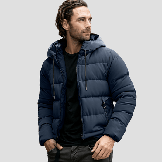 Men's Hooded Quilted Puffer Jacket - main view