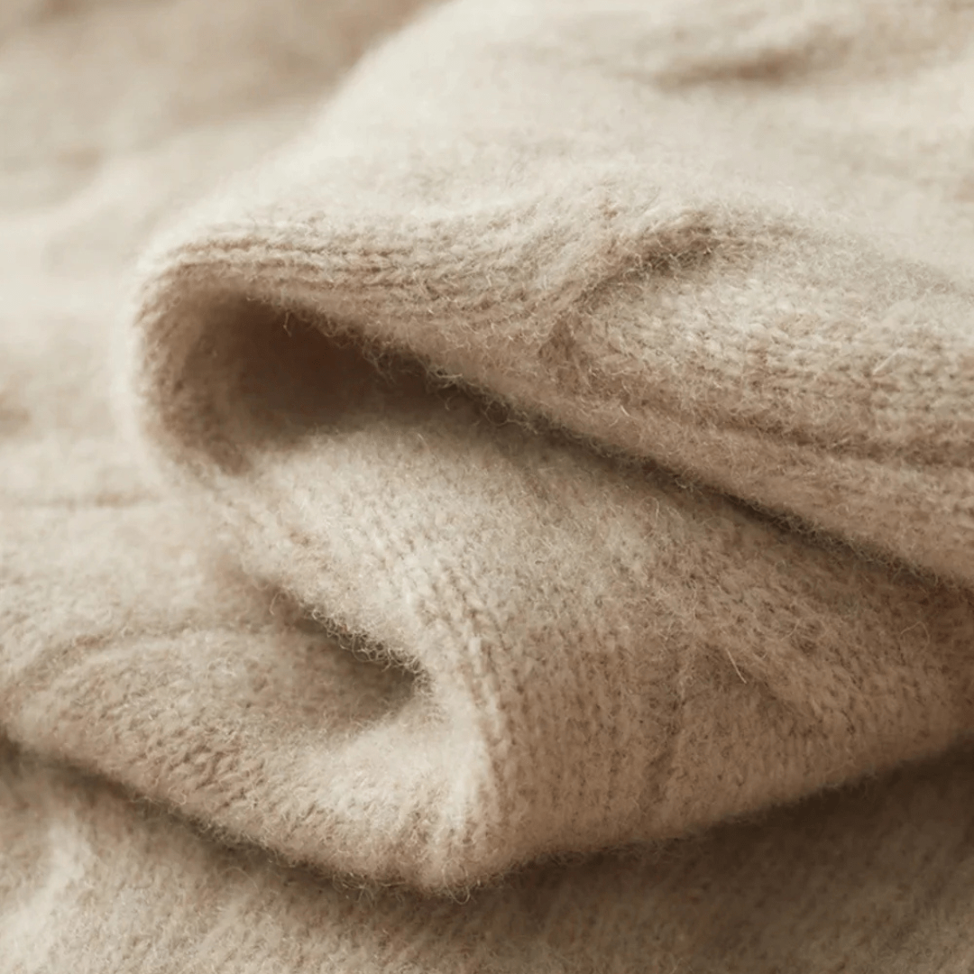 Men's Cable Knit Half-Zip Sweater in Dark Grey - alternate angle showing fit and fabric detail