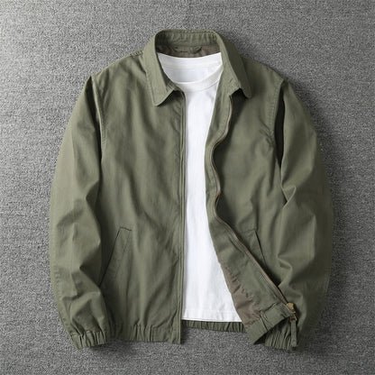 Men's Harrington Jacket in Olive Green - front view