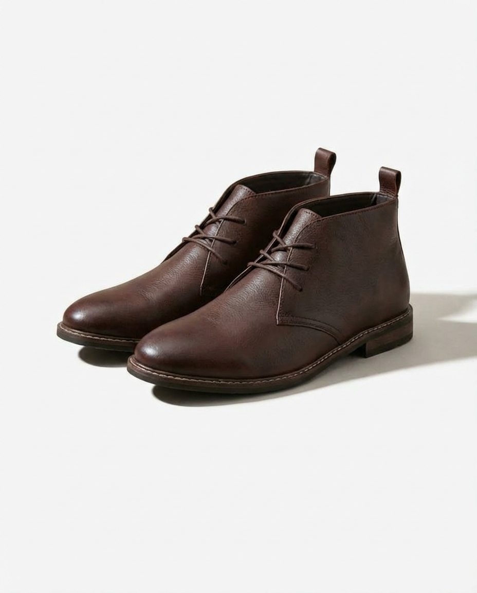 Men's Lace-Up Chukka Boots in Coffee - front view