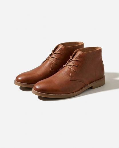 Men's Lace-Up Chukka Boots in Brown - front view