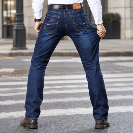 Men's Straight Leg Jeans in Blue - front view