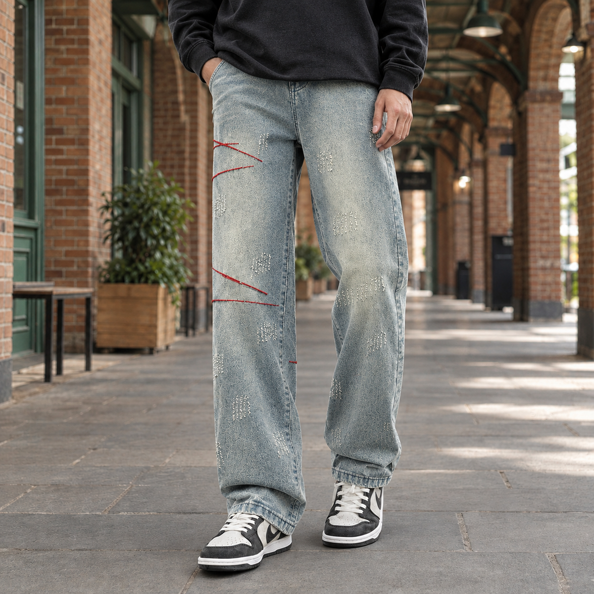 Men's Straight Jeans in Blue - front view