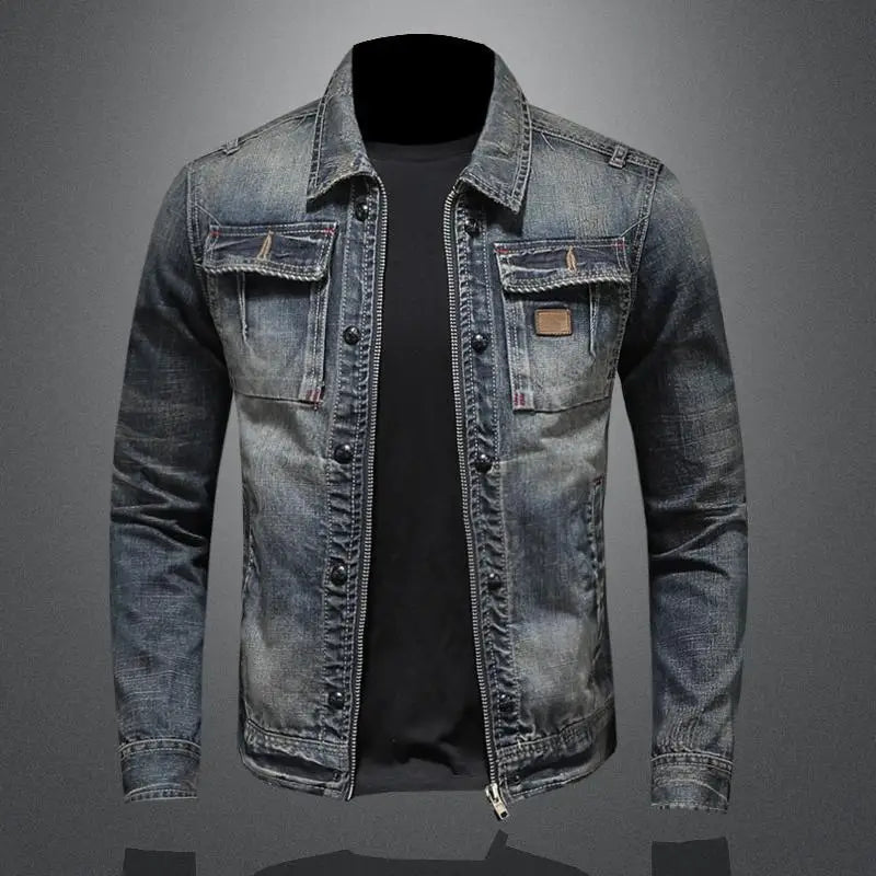 Men's Vintage Wash Denim Jacket - main view