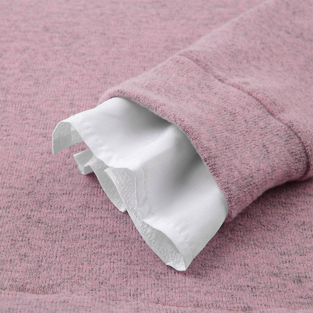 Men's Oversized Crew Neck Knit Sweater in Pink - alternate angle showing fit and fabric detail