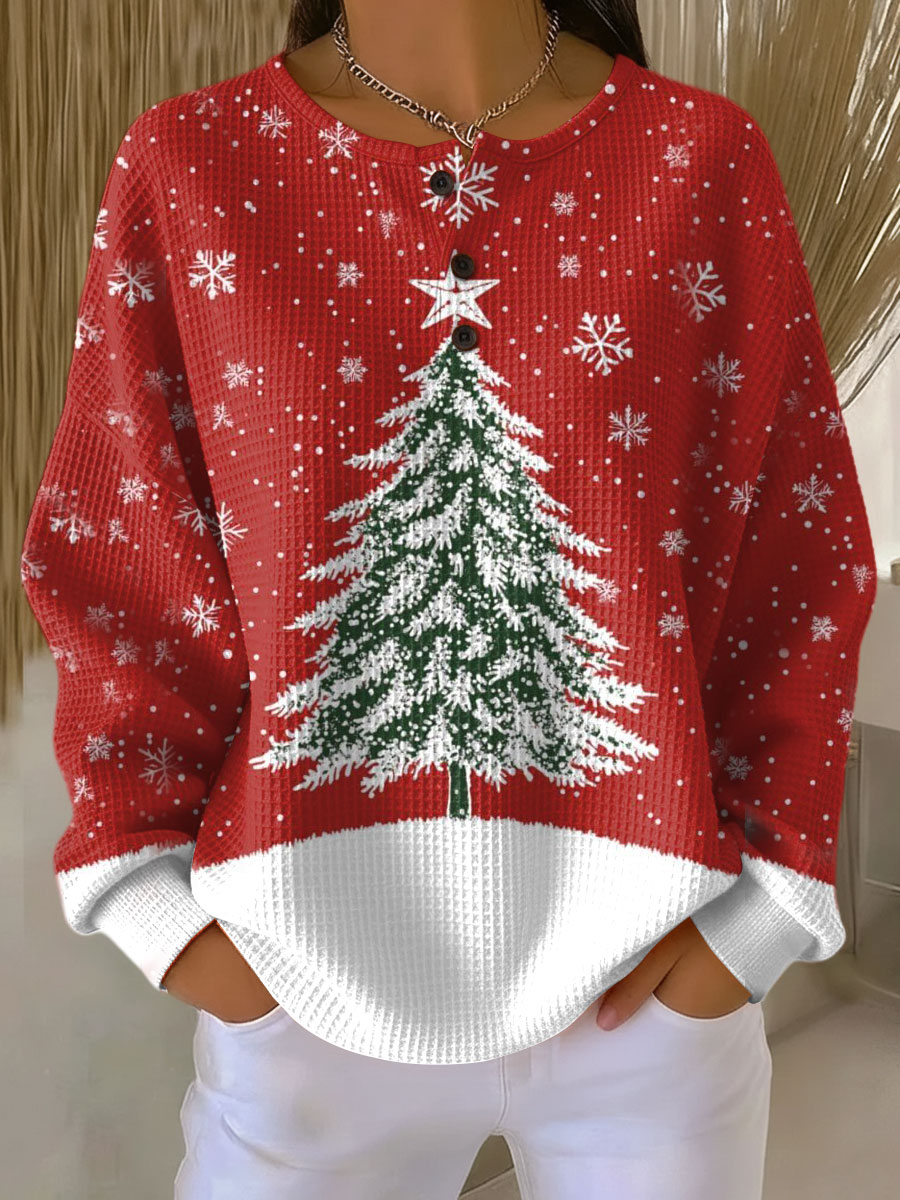 Women's Colour Block Patchwork Sweater in Style 13 - alternate angle showing fit and fabric detail