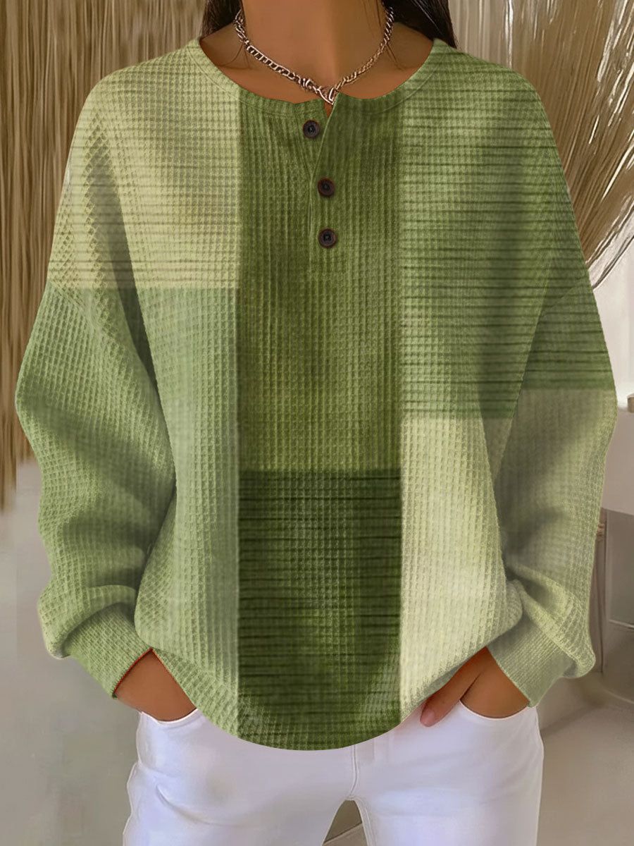 Women's Colour Block Patchwork Sweater in Style 4 - front view