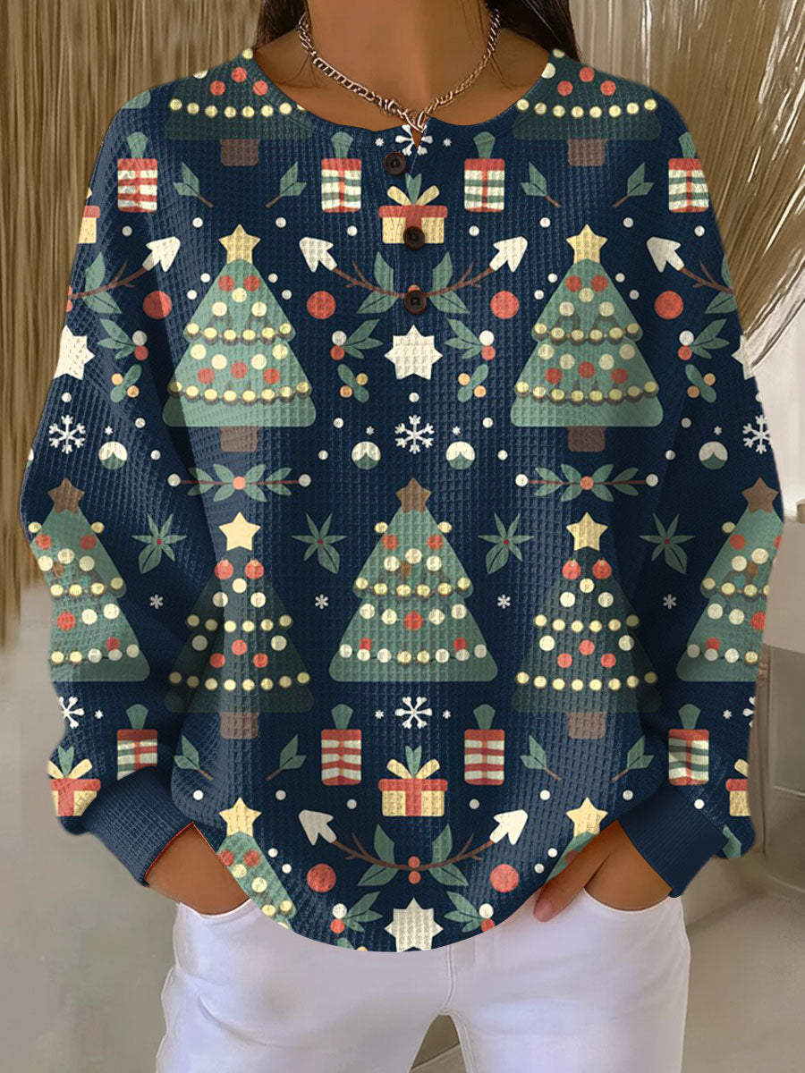 Women's Colour Block Patchwork Sweater in Style 8 - front view